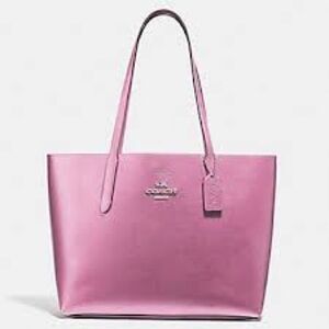 Coach Avenue Tote Bag Metallic Pink Blush/Primrose/Silver Barbie Barbiecore